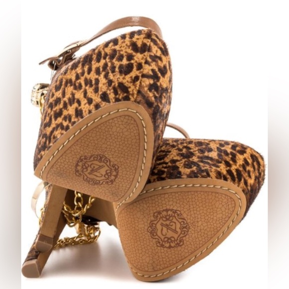 ZiGiny Skillet Skull Cheetah Print Stiletto Heals Women's Heel's.  Size 7.  NWOT - Picture 3 of 9